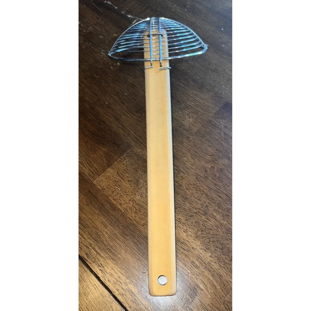 Farberware Bao/Dumpling Wire & Bamboo Skimmer/Strainer~ Wooden Handle 14